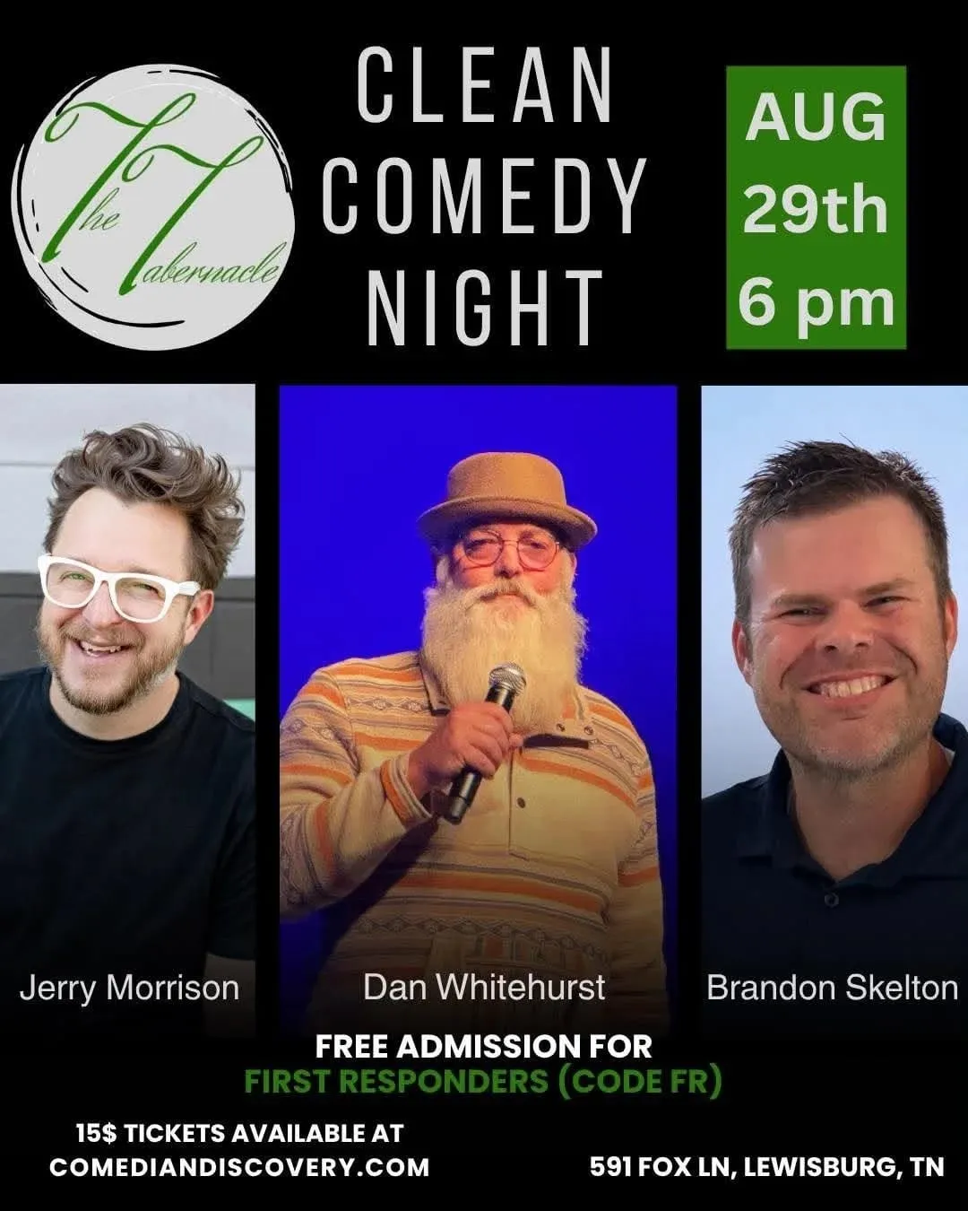 Flyer for Clean Comedy Night