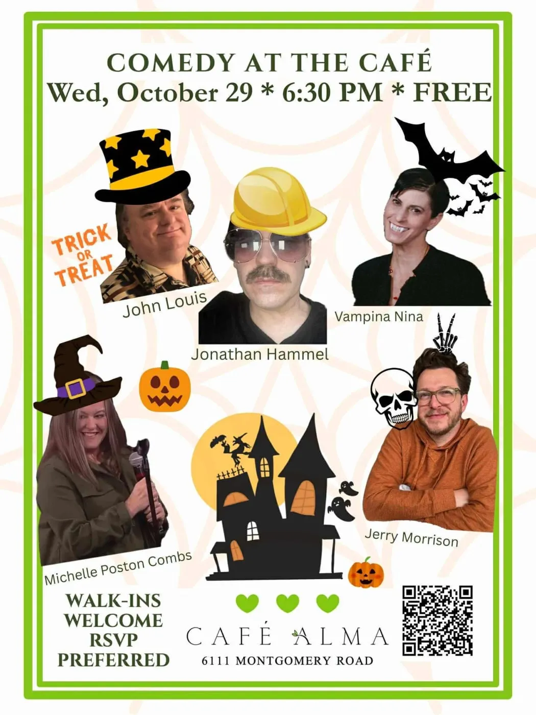 Flyer for Comedy at the Cafe