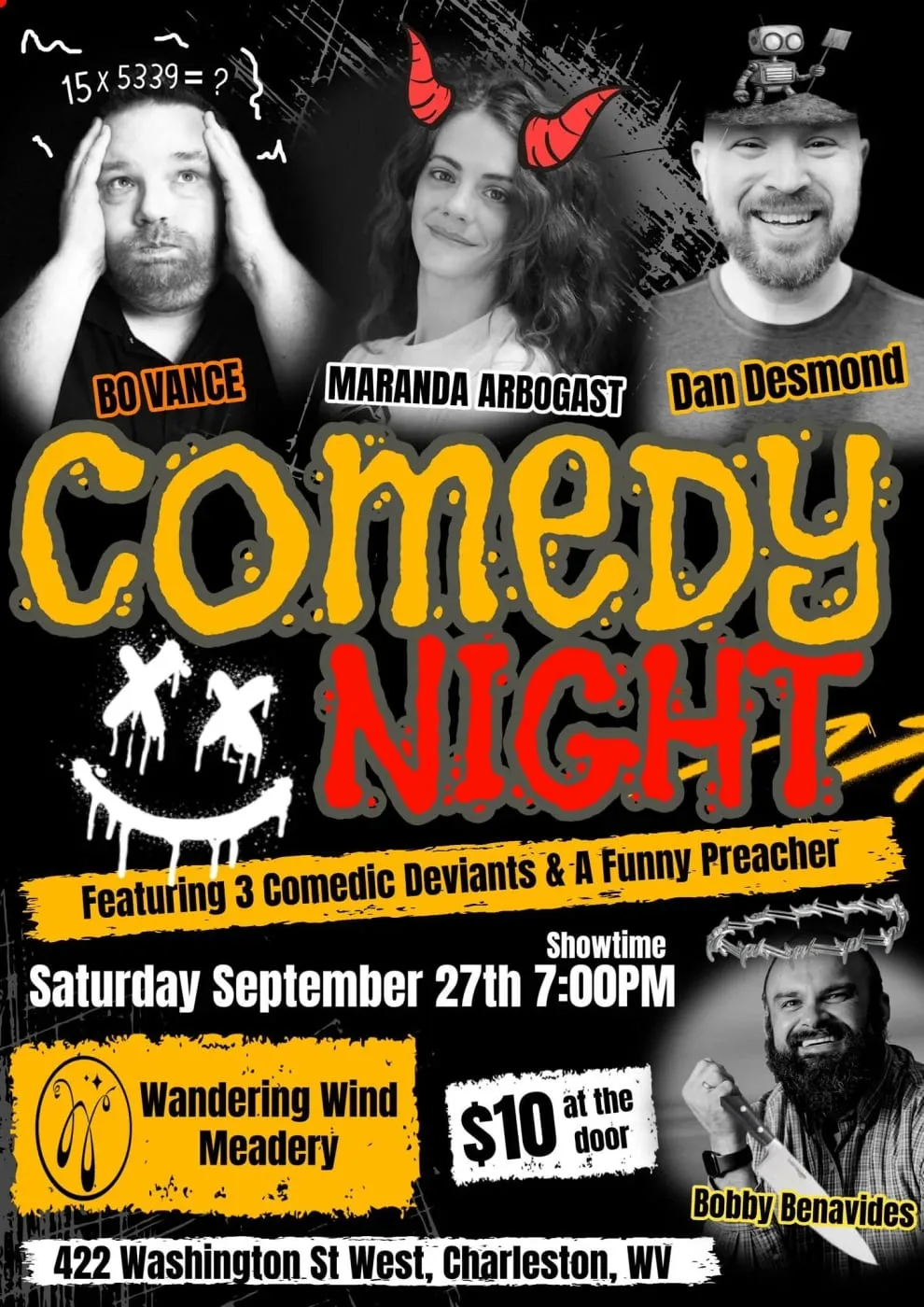 Flyer for Comedy Night at Wandering Wind