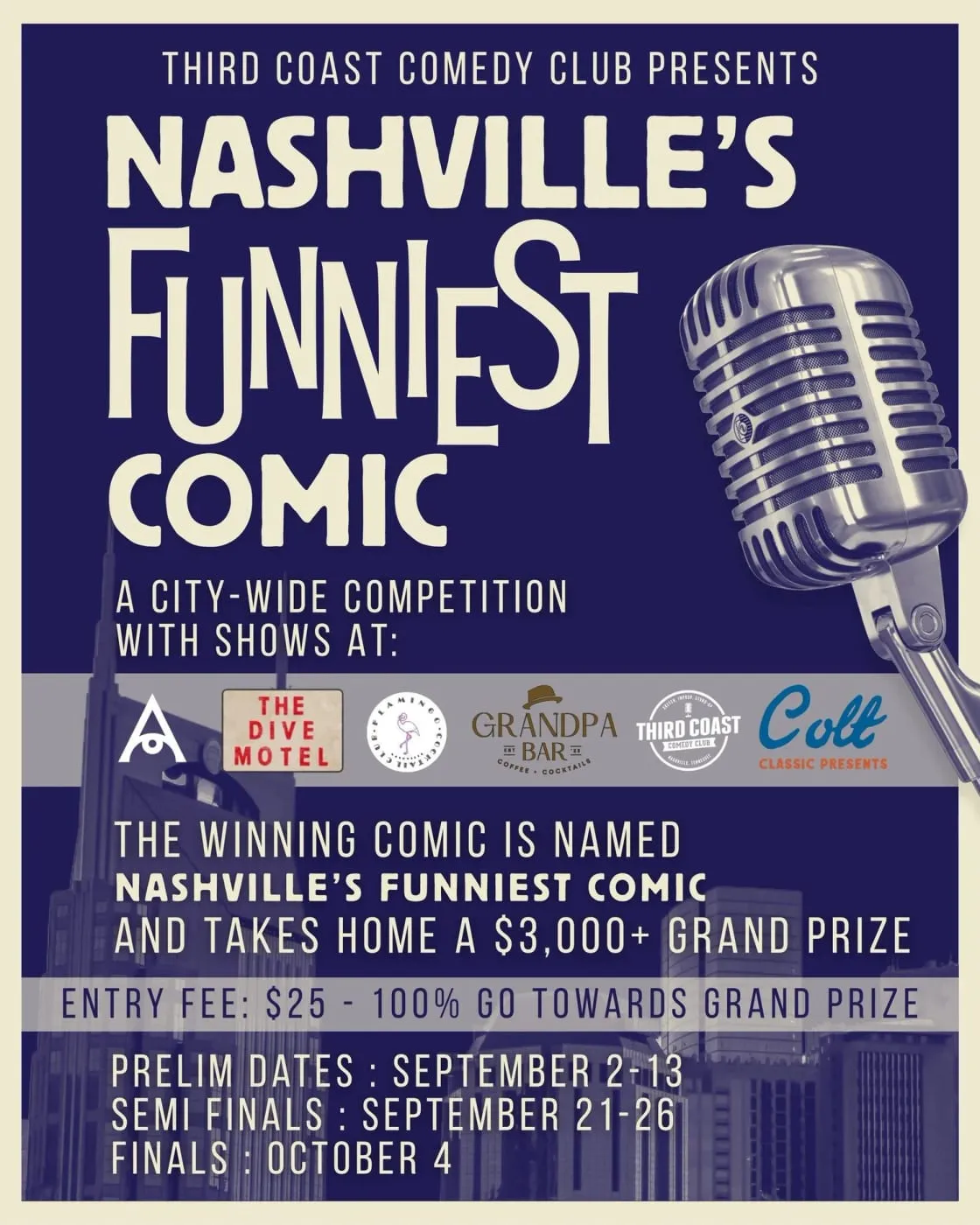 Flyer for Nashville's Funniest Comic 2025