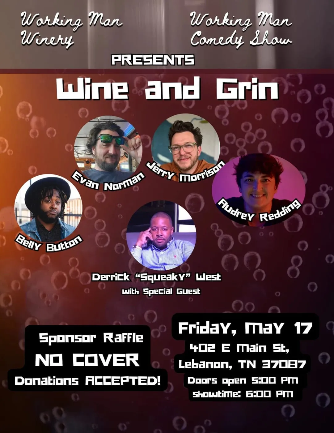 Flyer for Working Man Winery